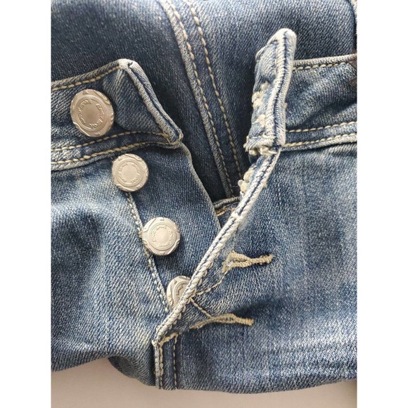 NEW Almost Famous 13 Low Rise Flared Jeans Distressed Button Fly Pockets - Picture 3 of 16